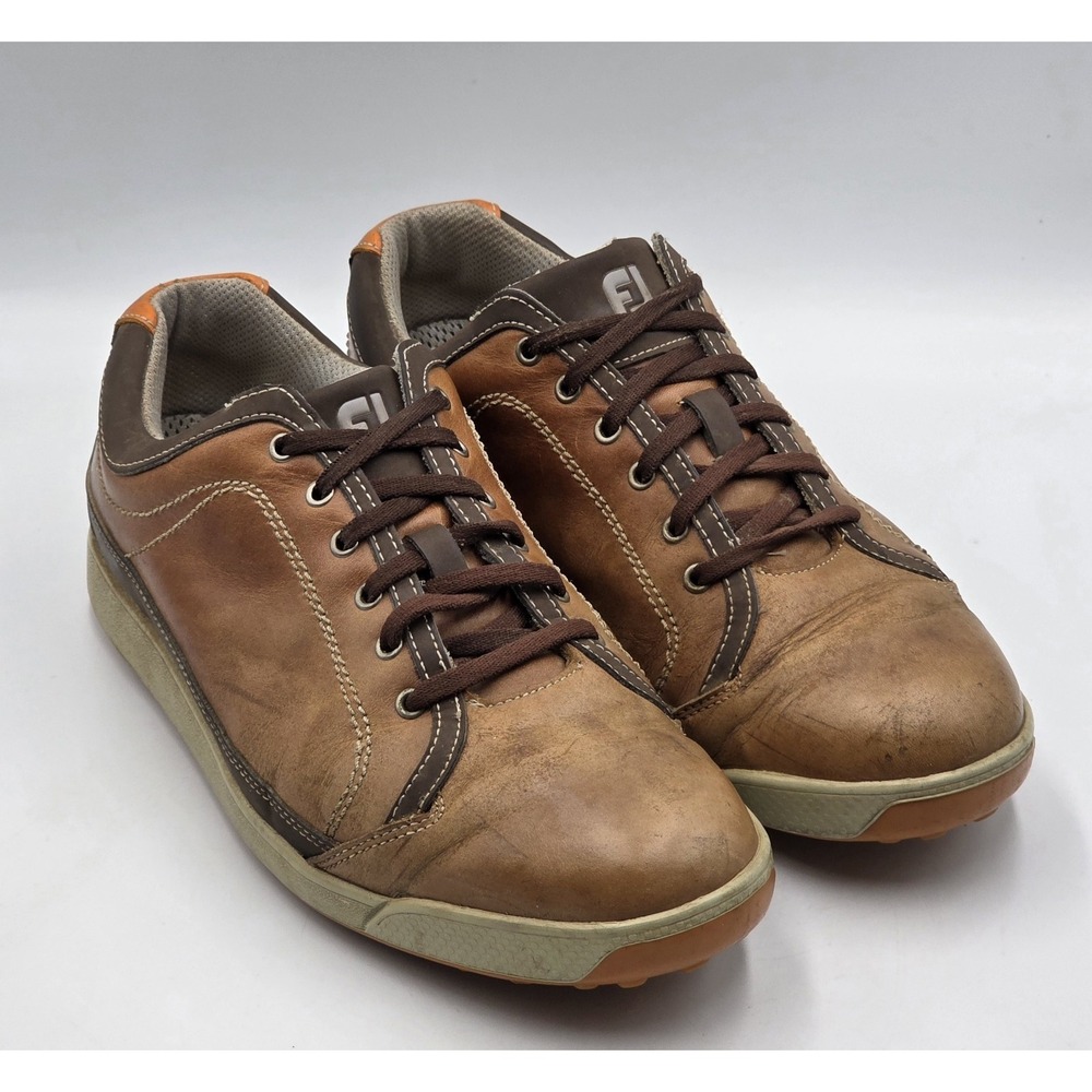 FootJoy Contour Casual 54222 Brown Leather Spikeless Golf Shoes‎ Mens 7W Wide